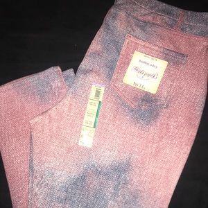 Pink and blue jean Capri jeggings